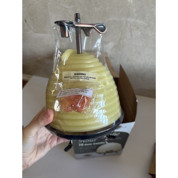 Candle by the Hour 70hr Beeswax Coil - Holiday Gift for People You Barely Like - Picture 7 of 8